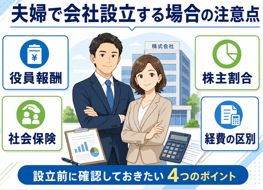 夫婦で会社設立する場合の確認ポイント